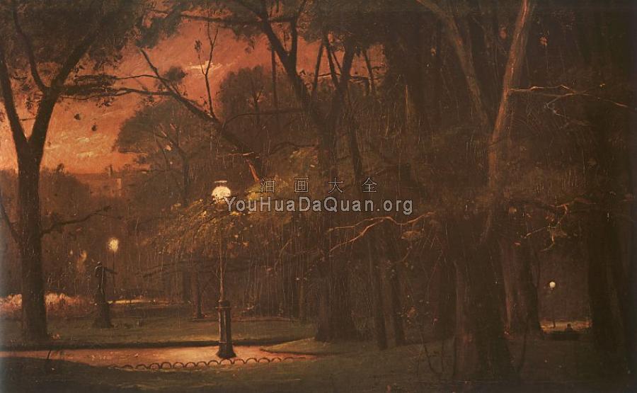 Park Monceau at Night - 米哈伊·穆卡西斯